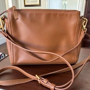 Italian Leather Triple Compartment Crossbody